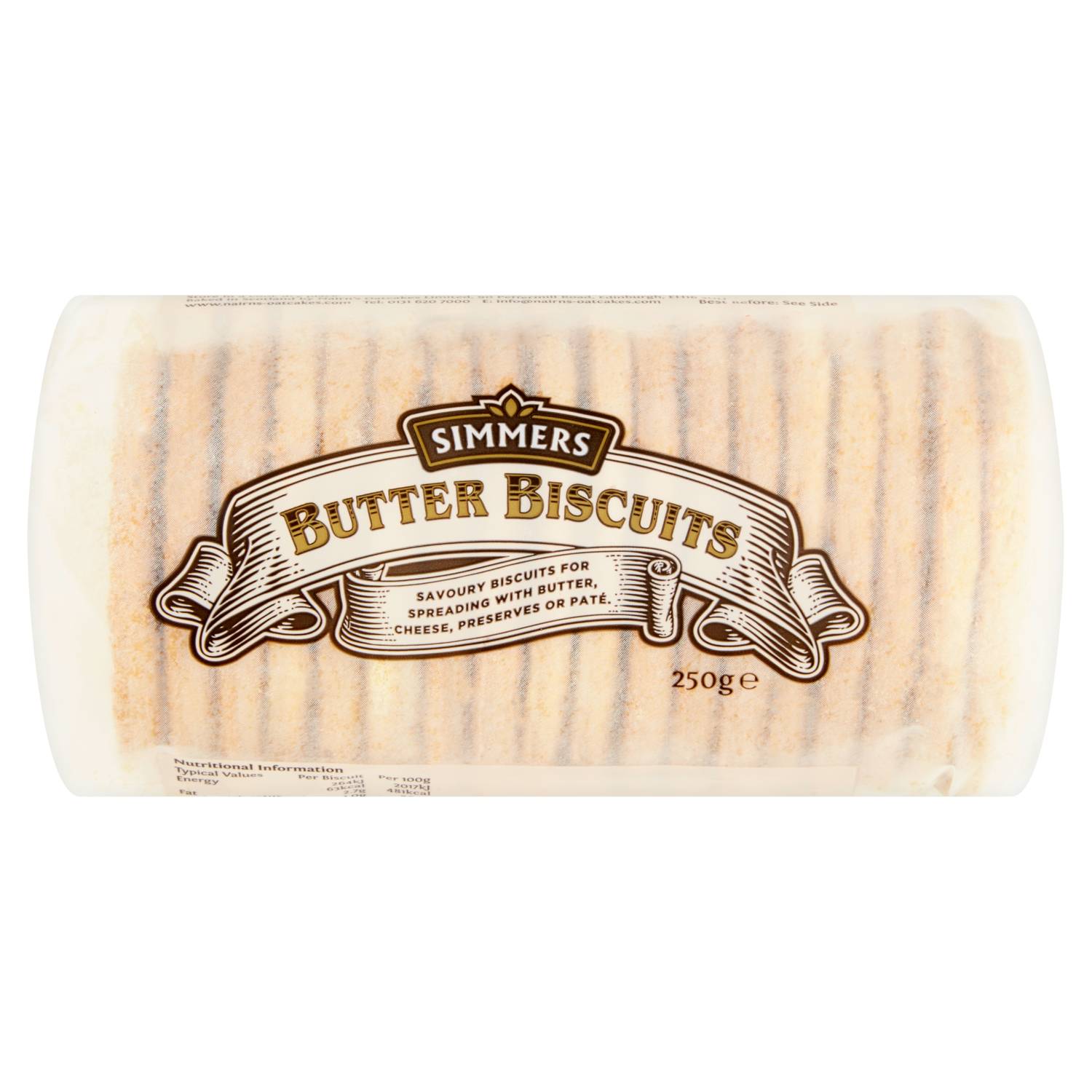Simmers butter biscuits 250g, imported from the UK