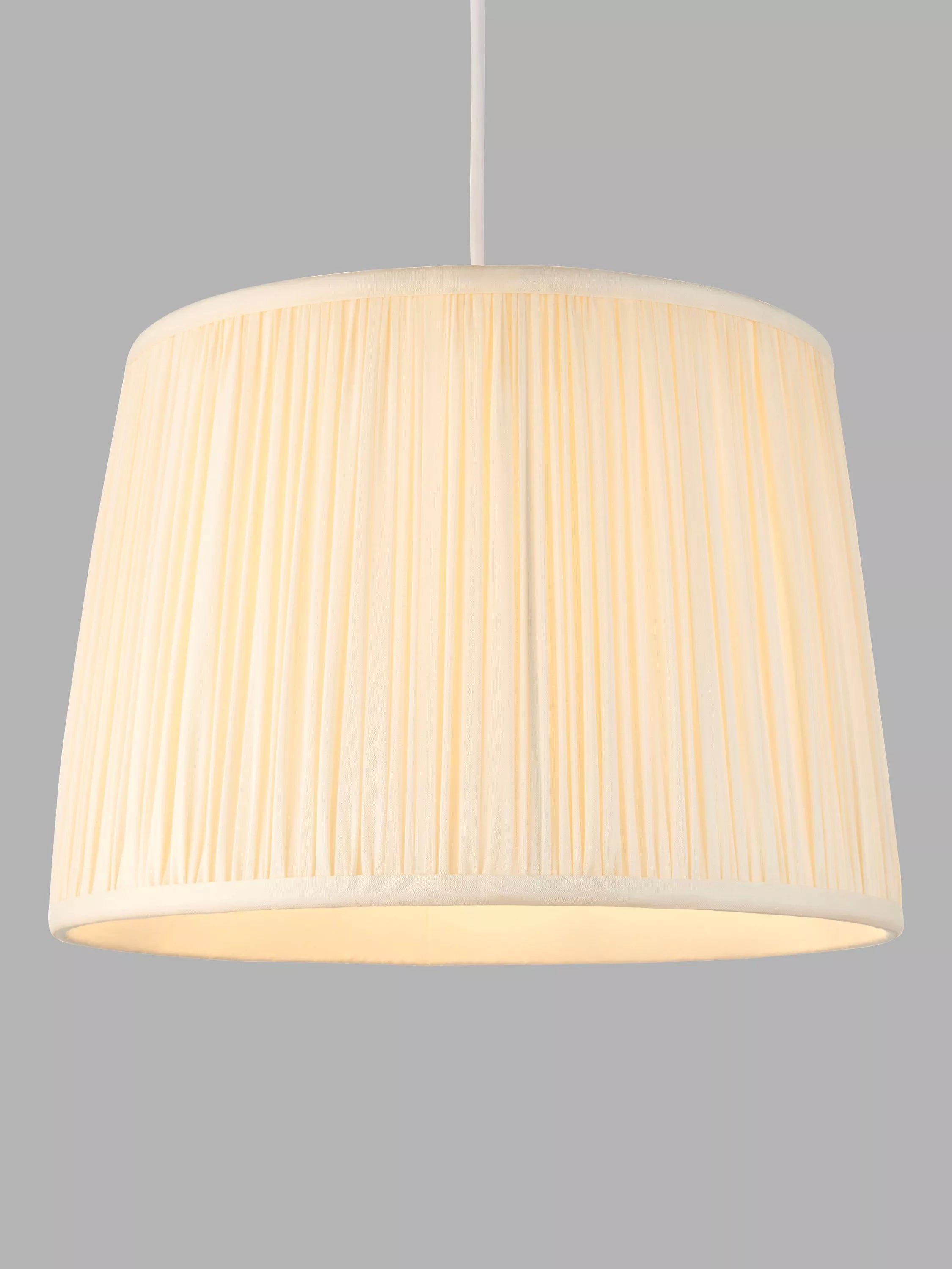 John Lewis Lymington Pleated Silk Tapered Lampshade, Ivory, H21 x Dia.30cm