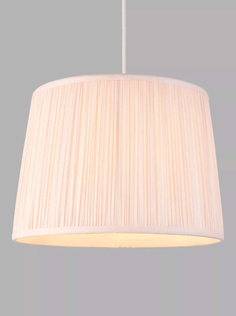 John Lewis Lymington Pleated Silk Tapered Lampshade, Ash Rose, H21 x Dia.30cm