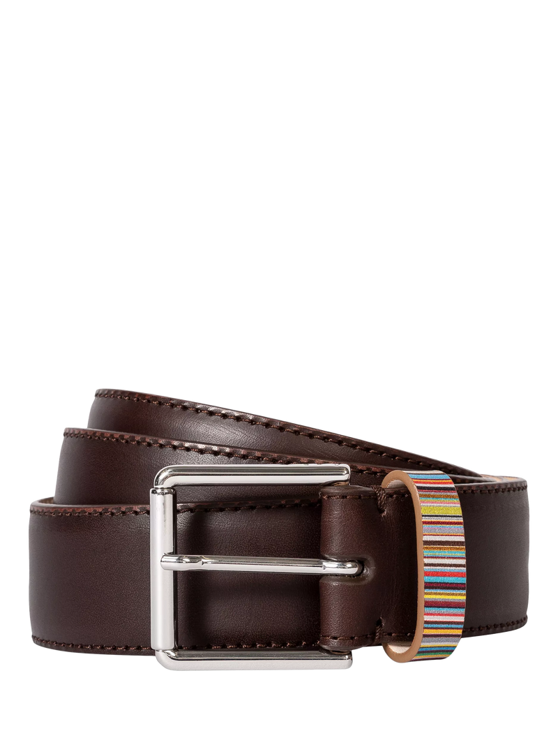Paul Smith multicoloured stripe leather belt (British brand)