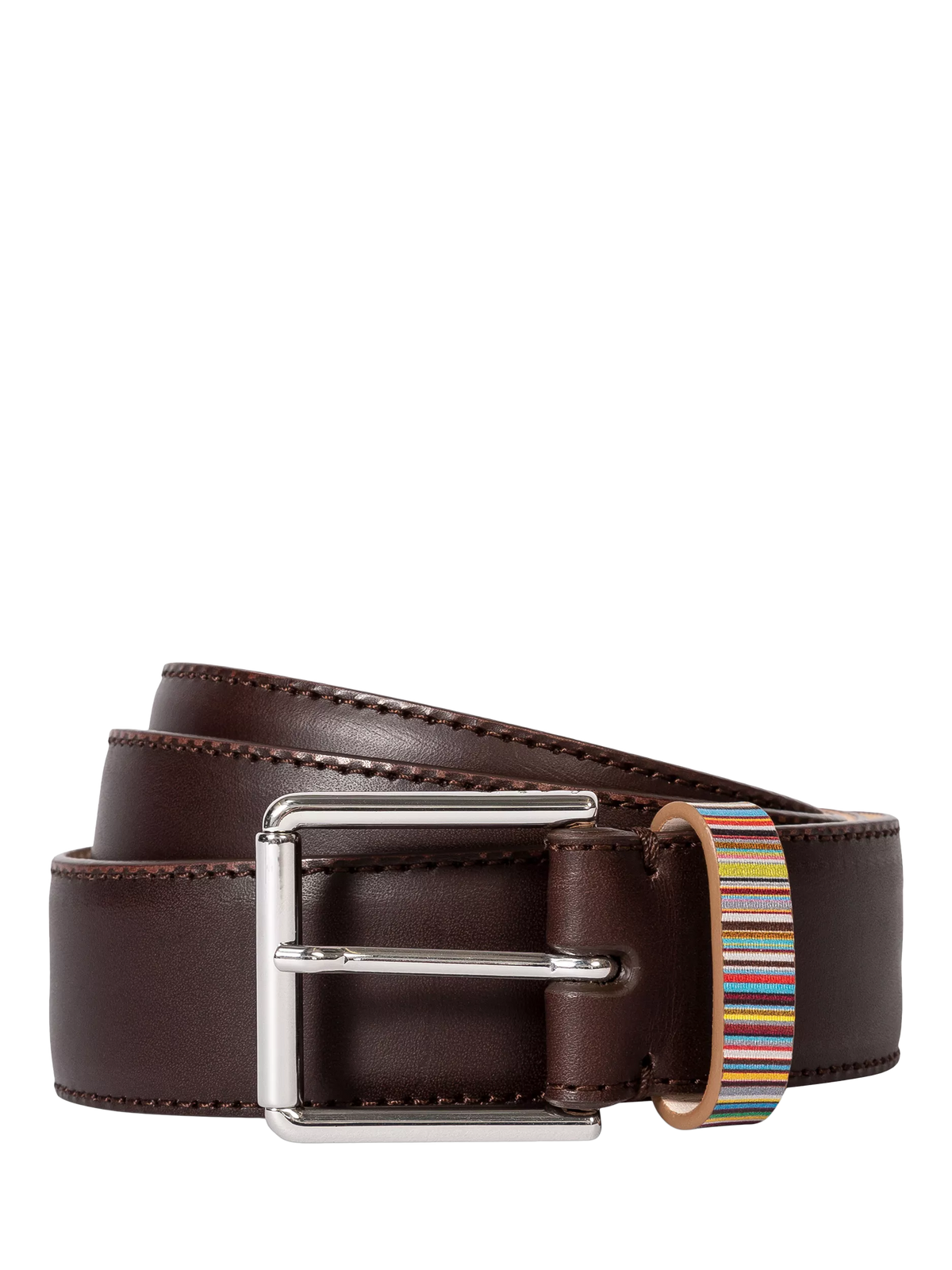 Paul Smith multicoloured stripe leather belt (British brand)