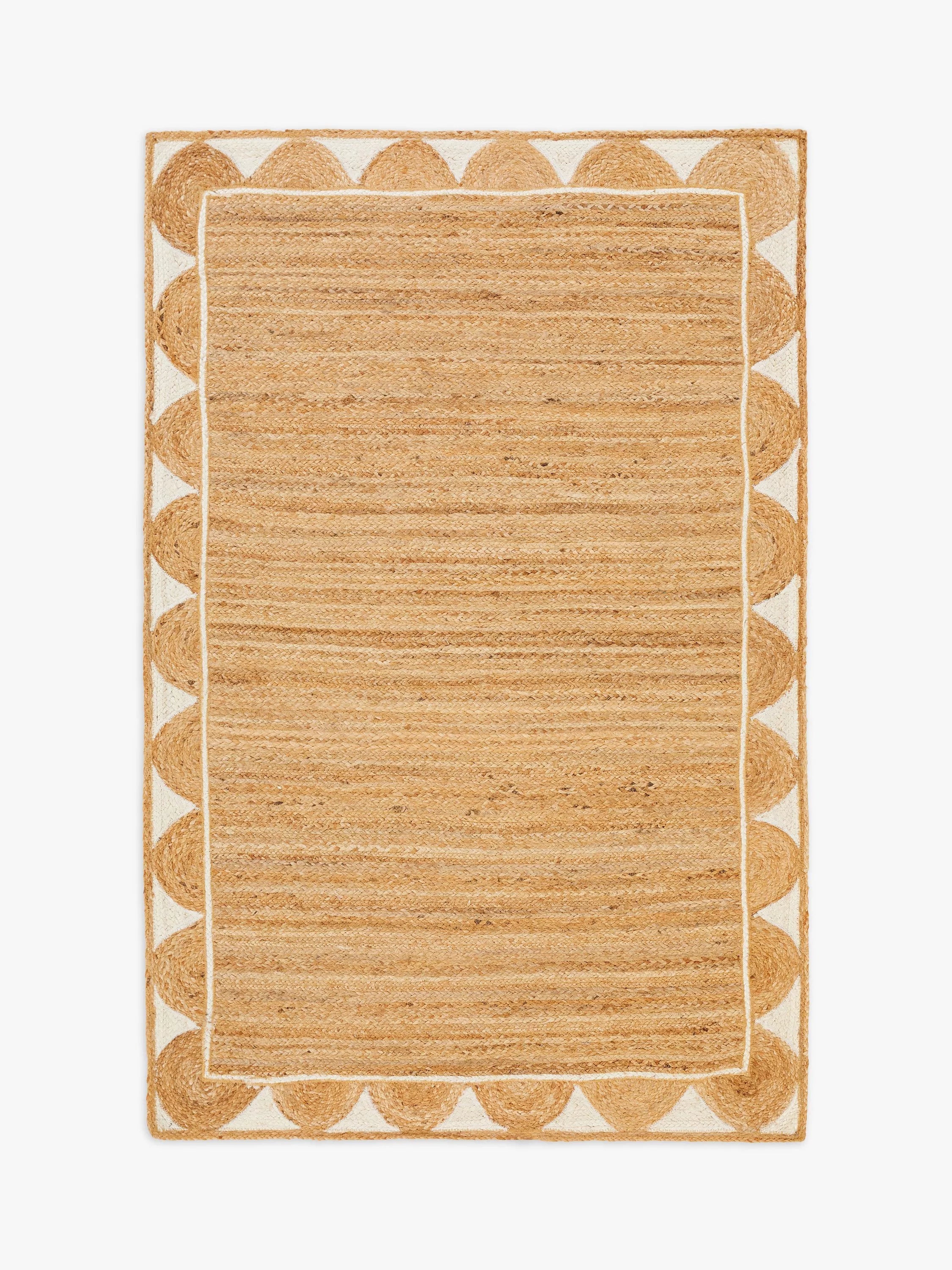 John Lewis hand loomed scalloped jute rug 240x70cm - British product