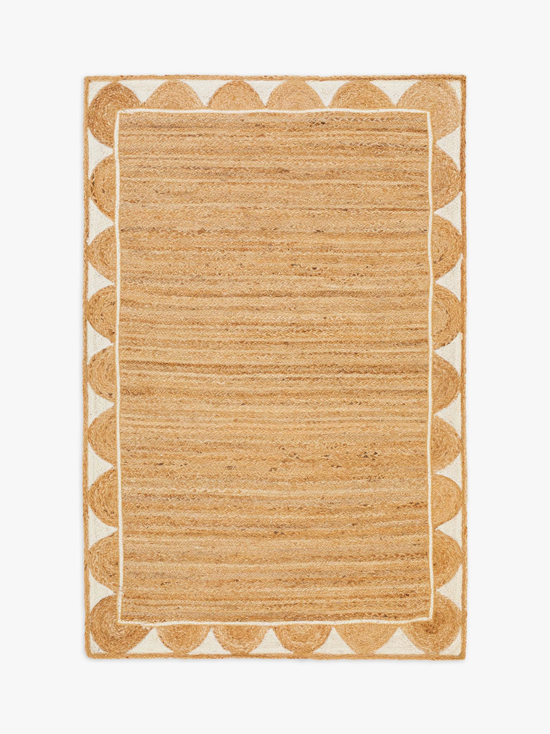 John Lewis hand loomed scalloped jute rug 240x70cm - British product
