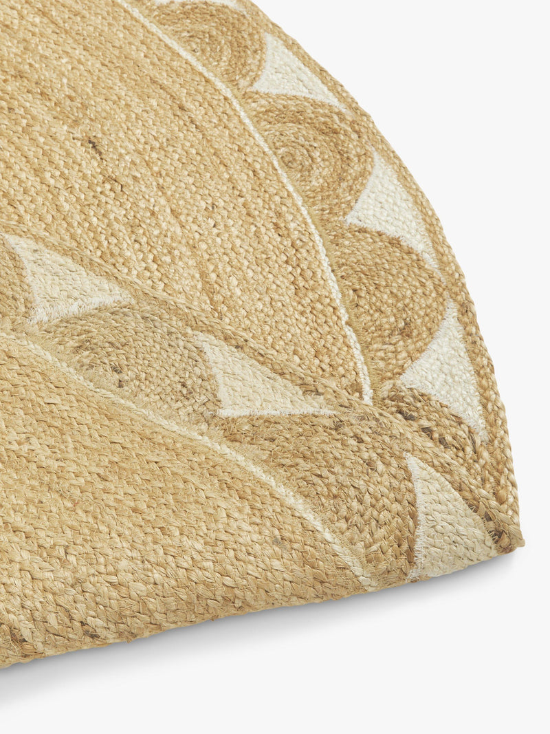 John Lewis hand loomed scalloped jute rug 240x70cm - British product