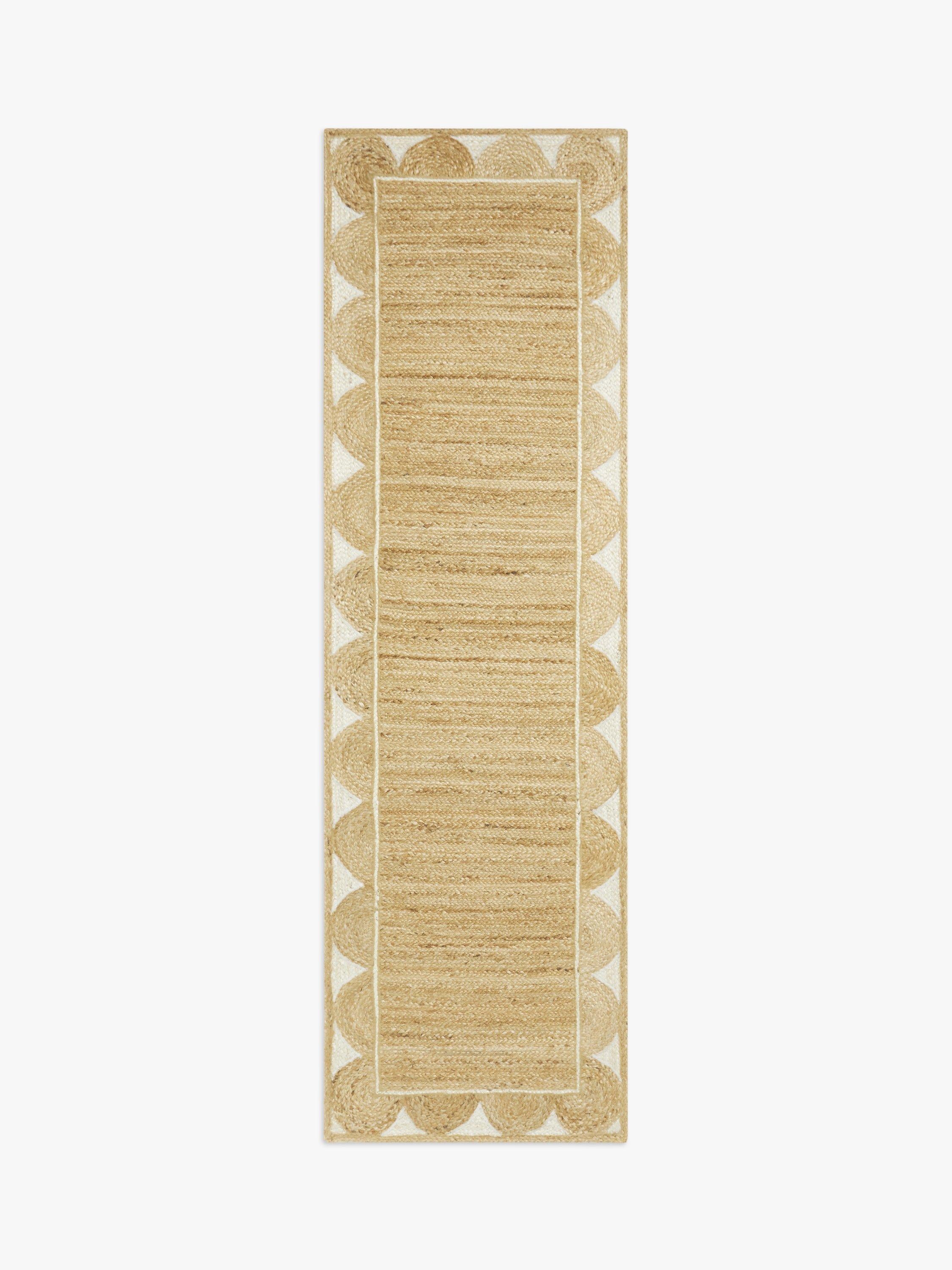 John Lewis hand loomed scalloped jute rug 240x70cm - British product