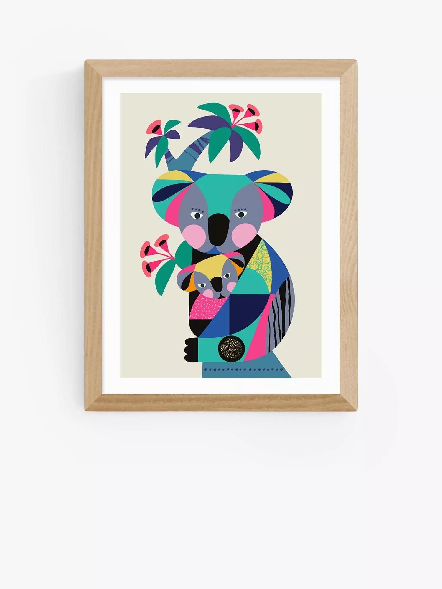 East End Prints Rachel Lee 'Baby Koala with Mum' Framed Print 40x50cm