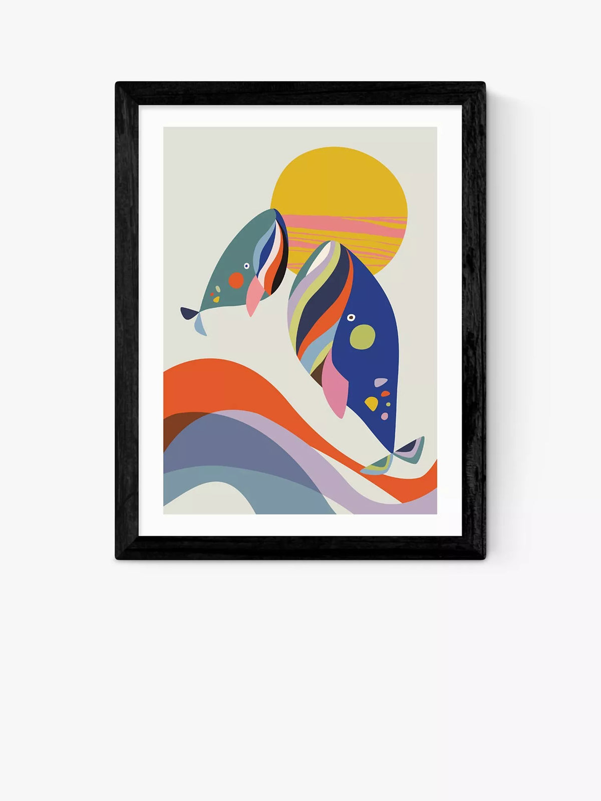 EAST END PRINTS Rachel Lee whales framed print 30x40cm, UK version