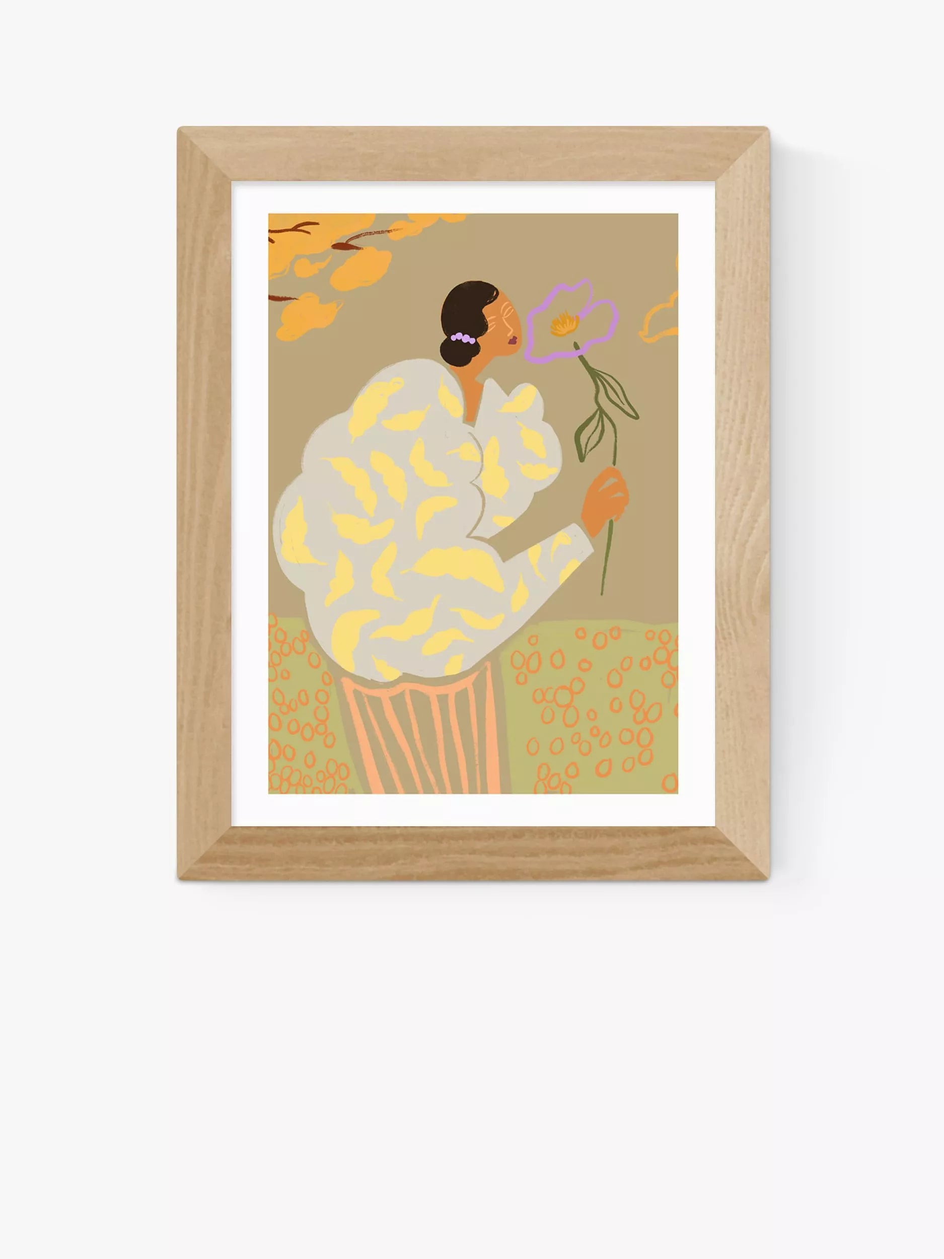 EAST END PRINTS Arty Guava Flourish Framed Print 25x30cm