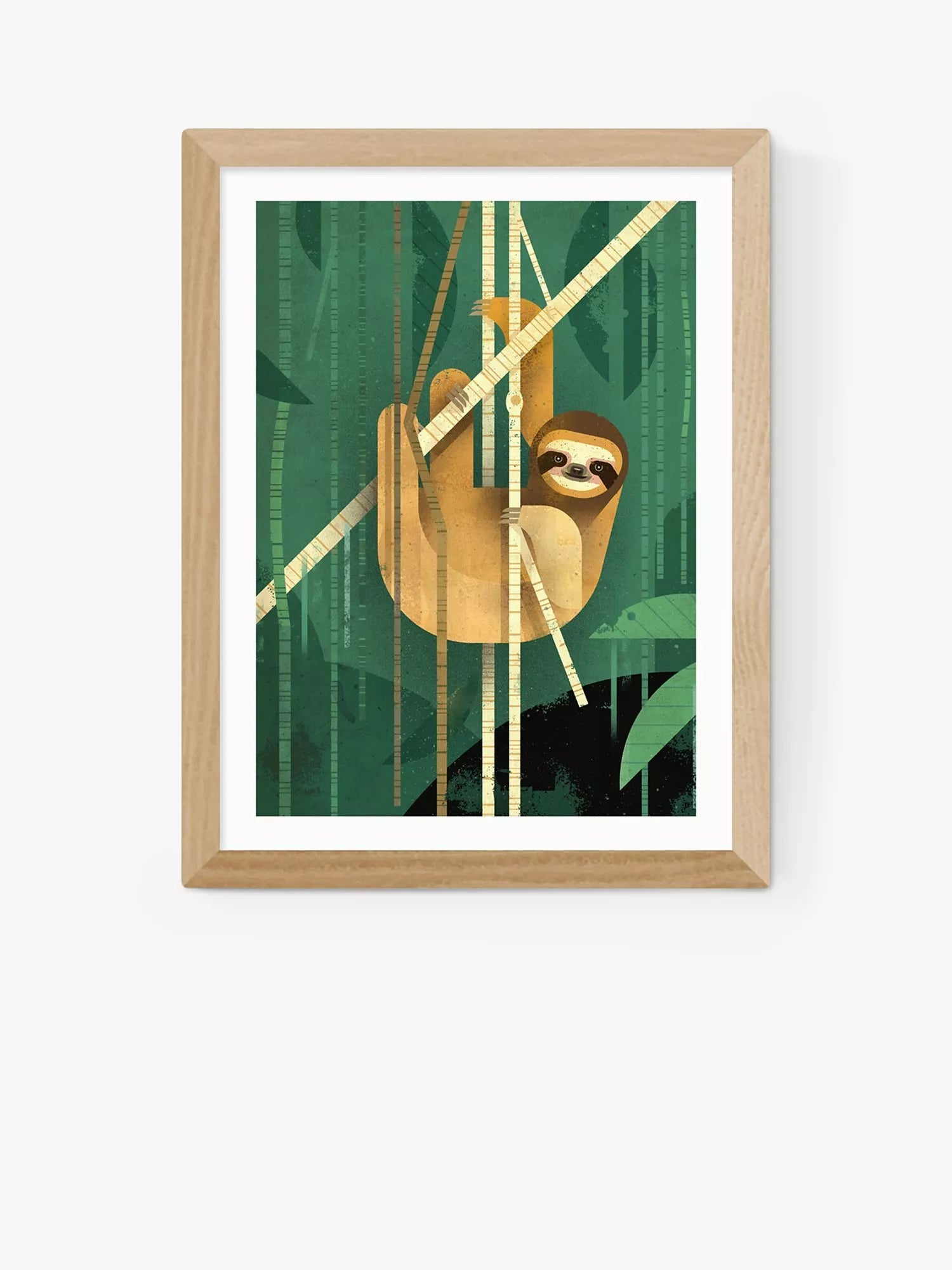 East End Prints framed sloth print Dieter Braun 60x80cm - British product