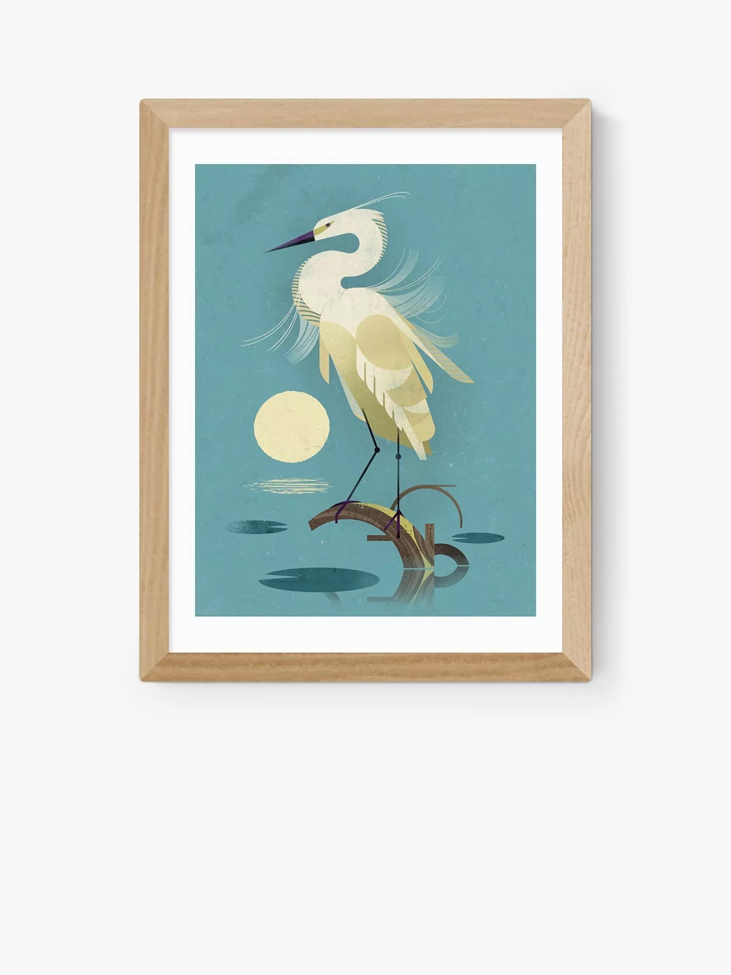 EAST END PRINTS Dieter Braun Little Egret Framed Print 40x50cm