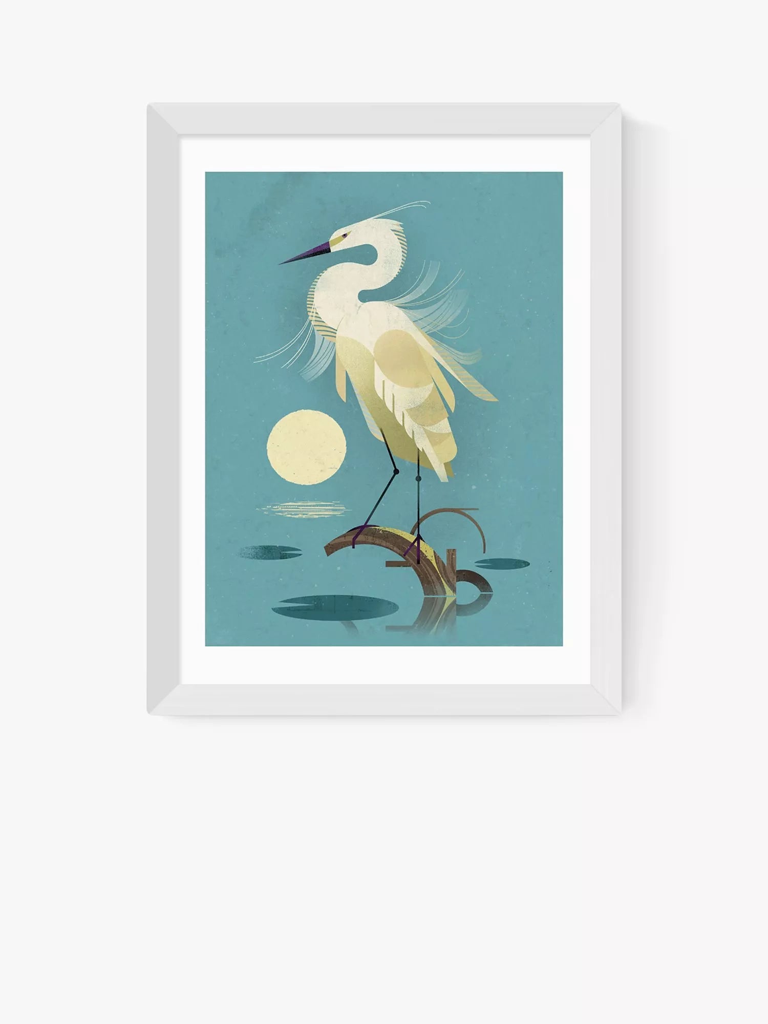 EAST END PRINTS Dieter Braun Little Egret Framed Print 40x50cm