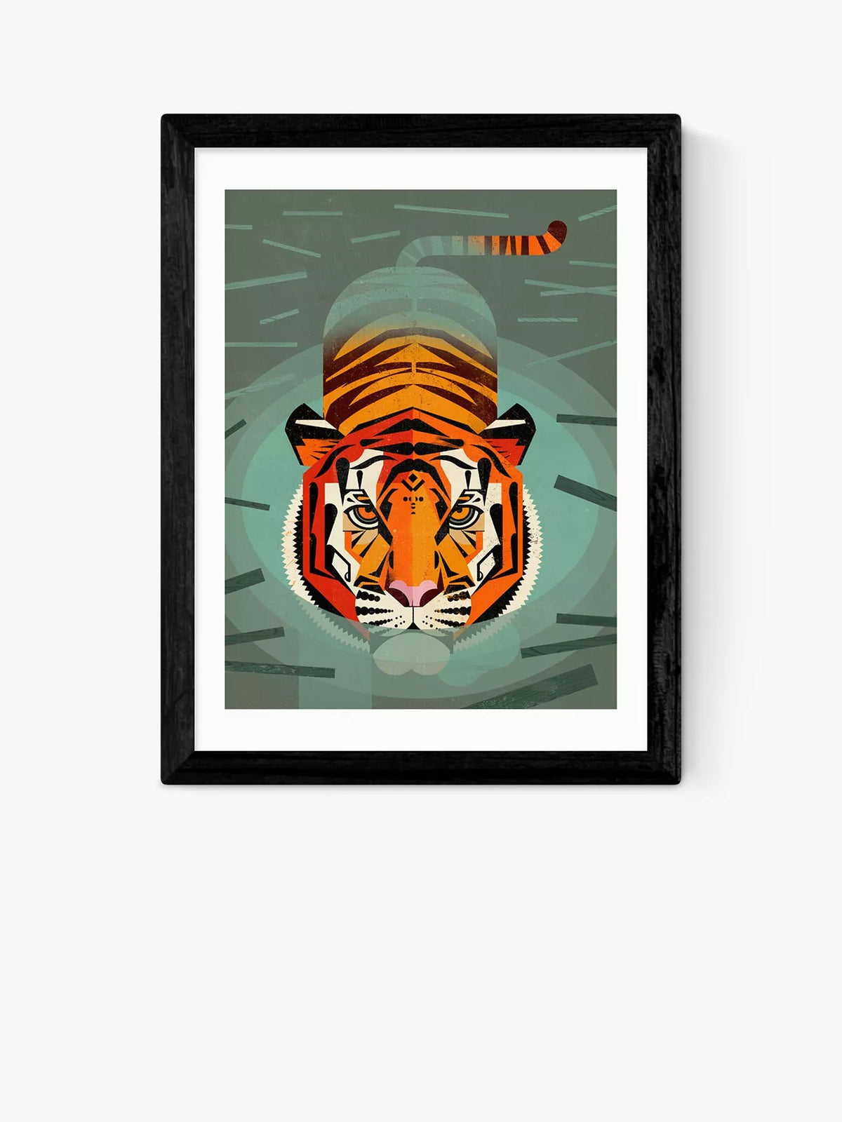 East End Prints framed print Swimming Tiger 30x40cm, UK version