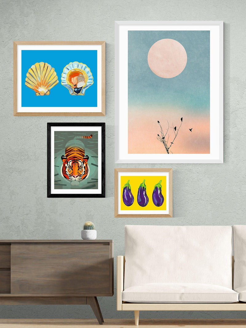 East End Prints framed print Swimming Tiger 30x40cm, UK version