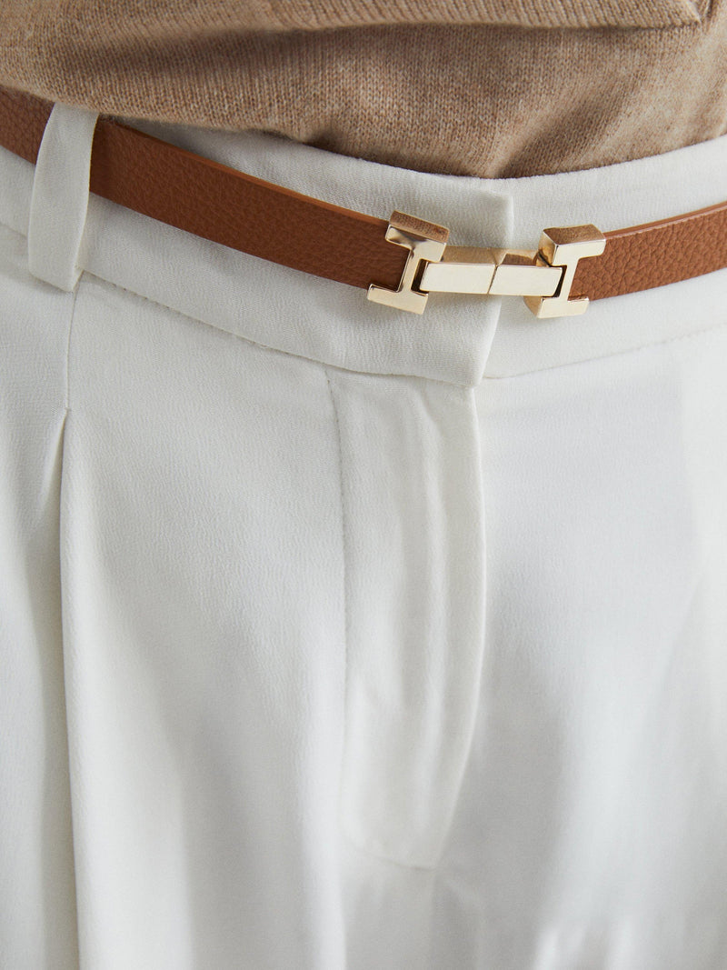 Reiss Hayley skinny leather belt 2cm width, UK version