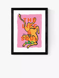 EAST END PRINTS Sophie Ward 'Leo The Life and Soul' Framed Print, 30x40cm