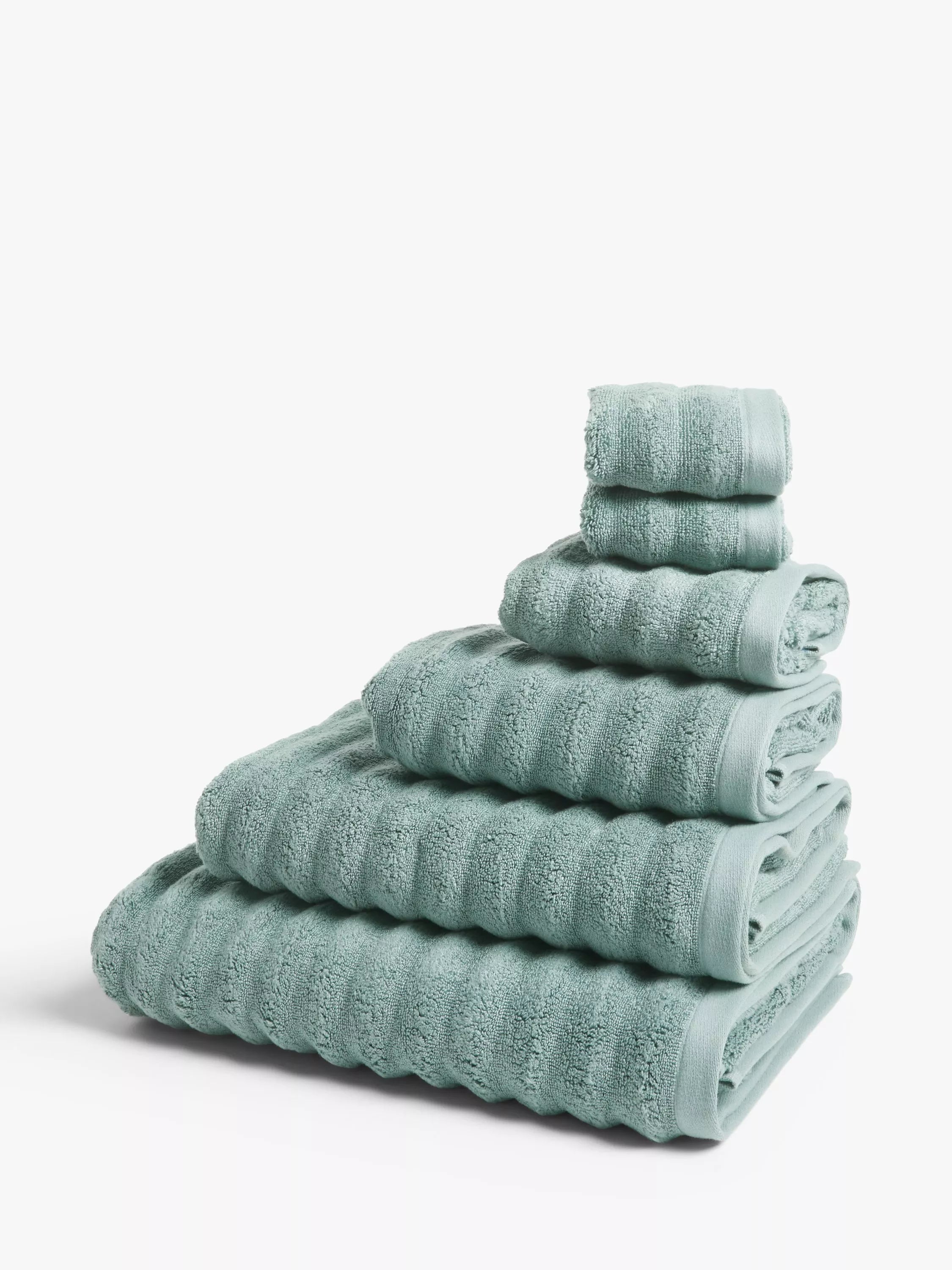 John Lewis Luxury Spa Towels containing TENCEL™ Modal, Sage, Face Cloth (Set of 2)