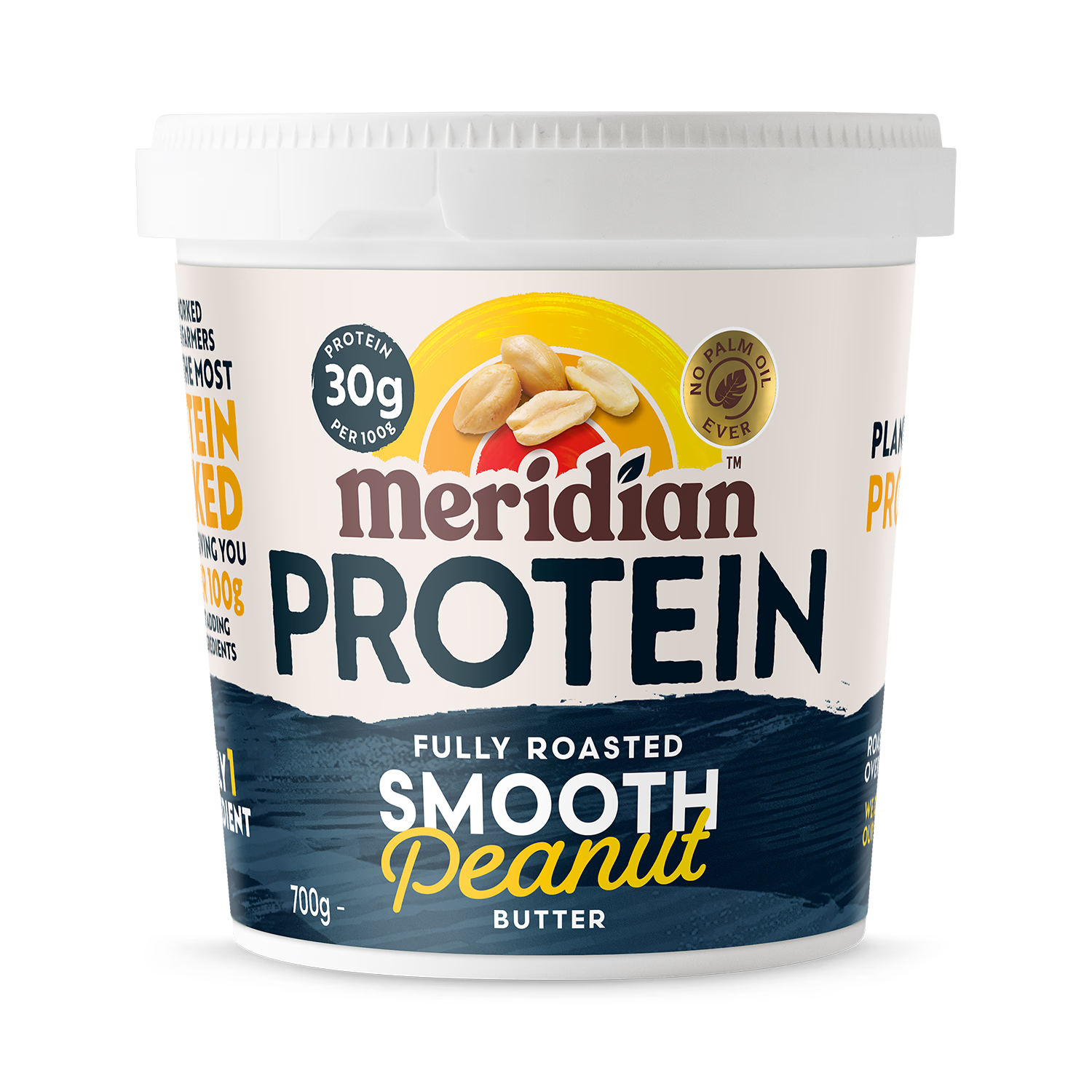 Meridian Protein Smooth Peanut Butter 700g, imported from the UK