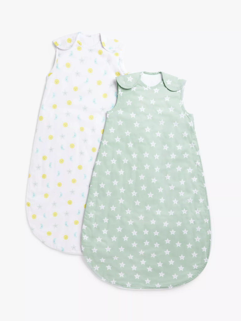 John Lewis ANYDAY Night & Day Print Sleeping Bag, 2 Pack, 1 Tog, Multi