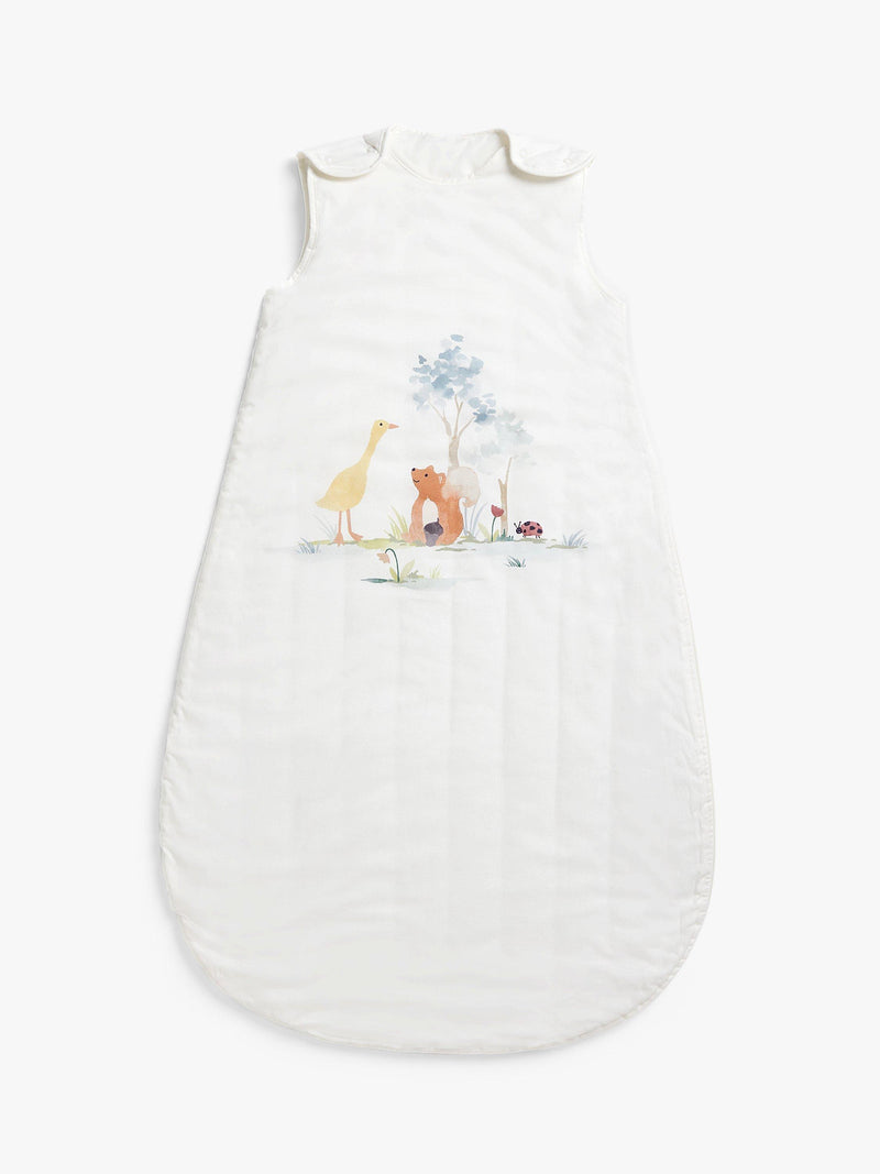 John Lewis Little Animals baby sleeping bag white and multi, UK version