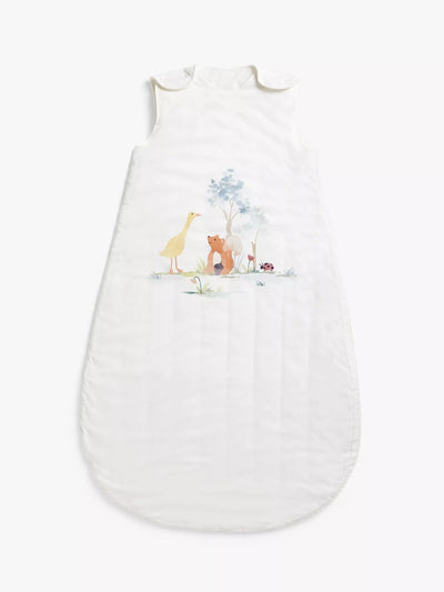 John Lewis Little Animals Baby-Schlafsack, Weiß/Mehrfarbig