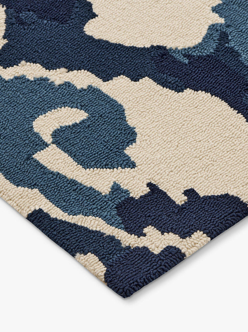 Sanderson Kasuri blue indoor outdoor rug - British product