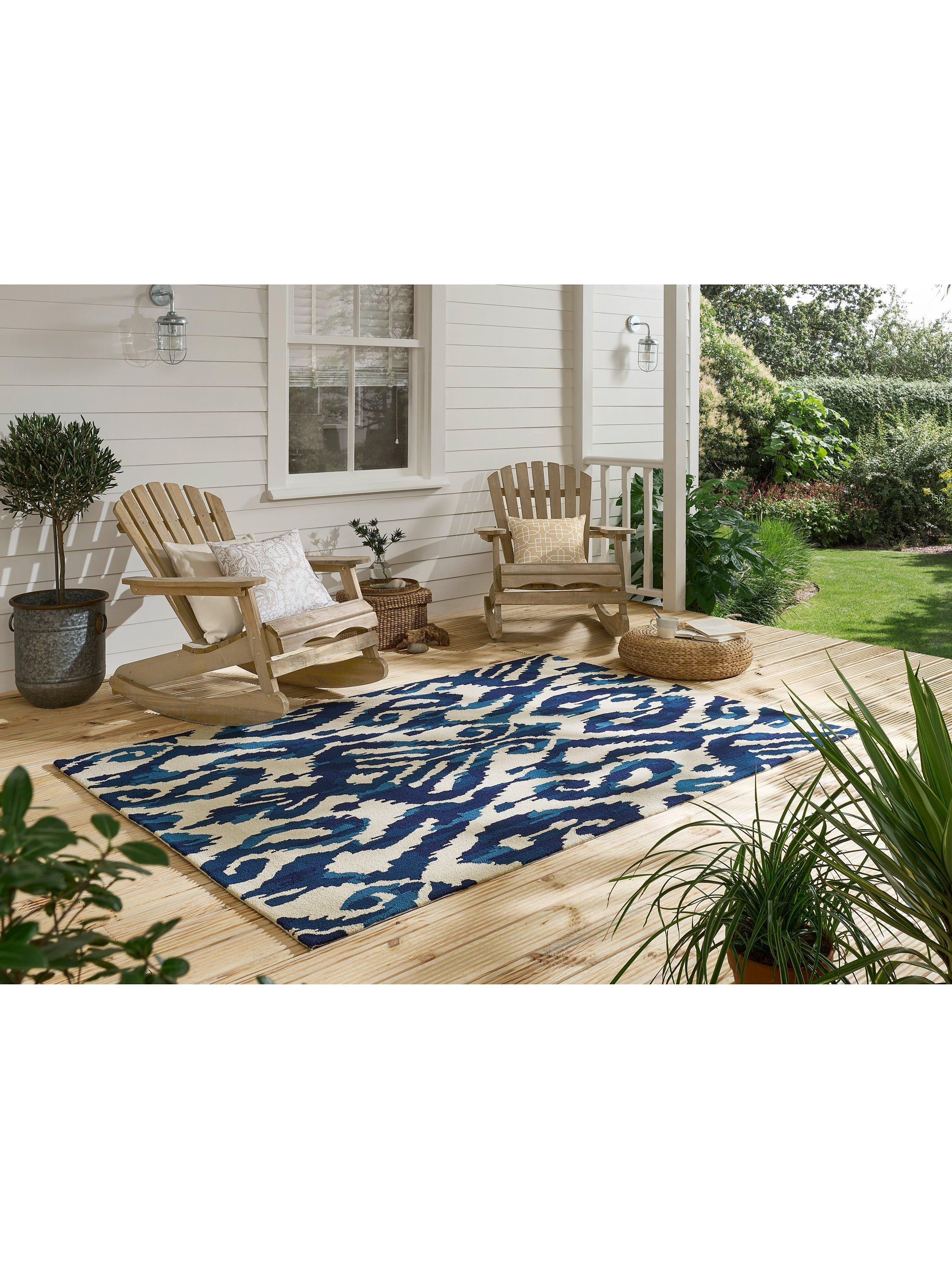 Sanderson Kasuri blue indoor outdoor rug - British product