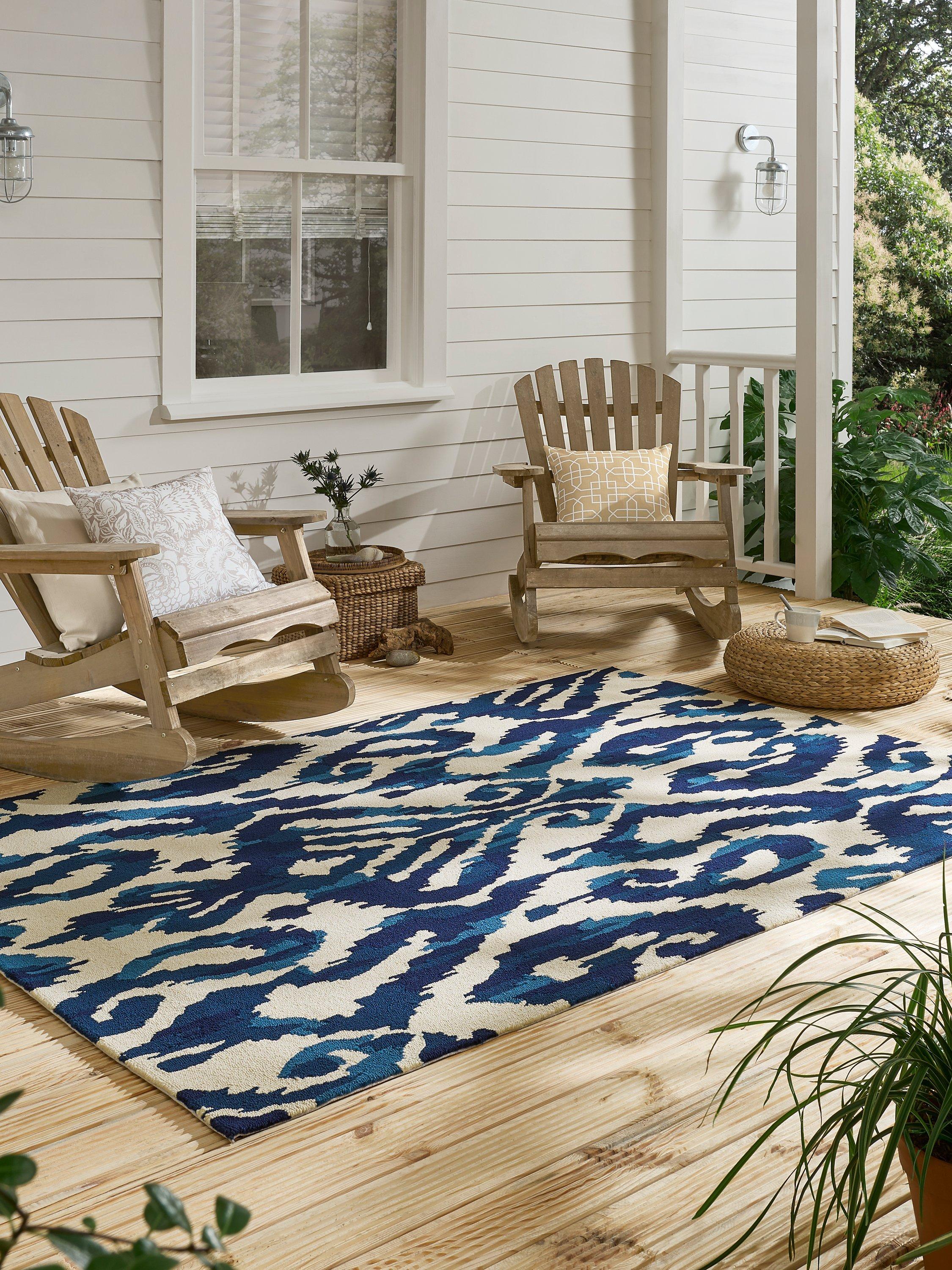Sanderson Kasuri blue indoor outdoor rug - British product