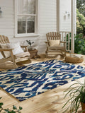 Sanderson Kasuri blue indoor outdoor rug - British product