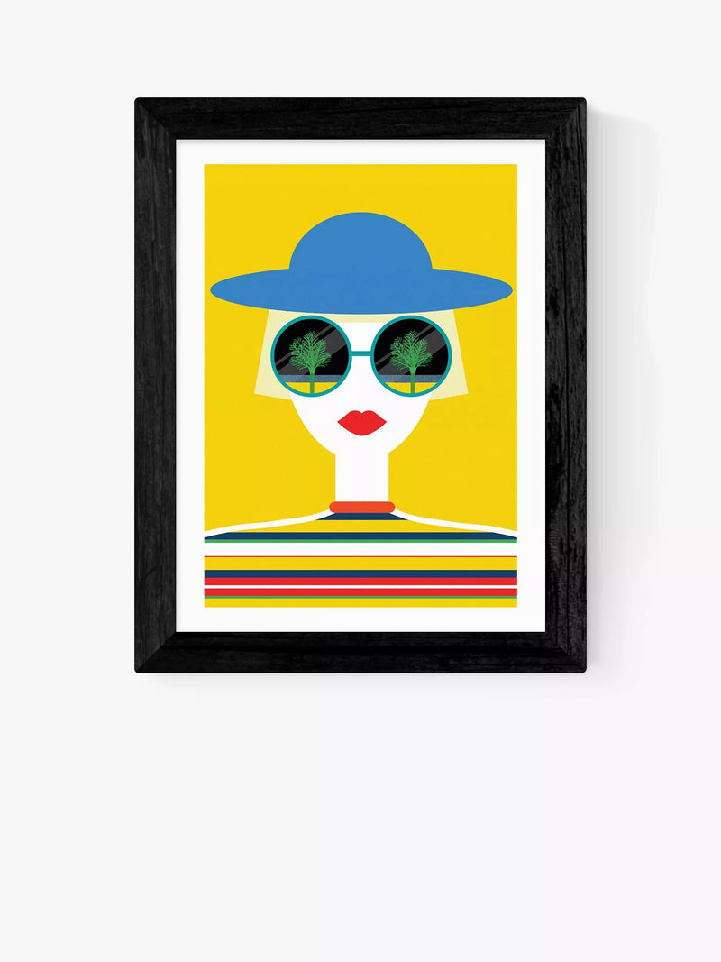 East End Prints Ana Jaks Sunglasses framed art print 25x30cm - British product
