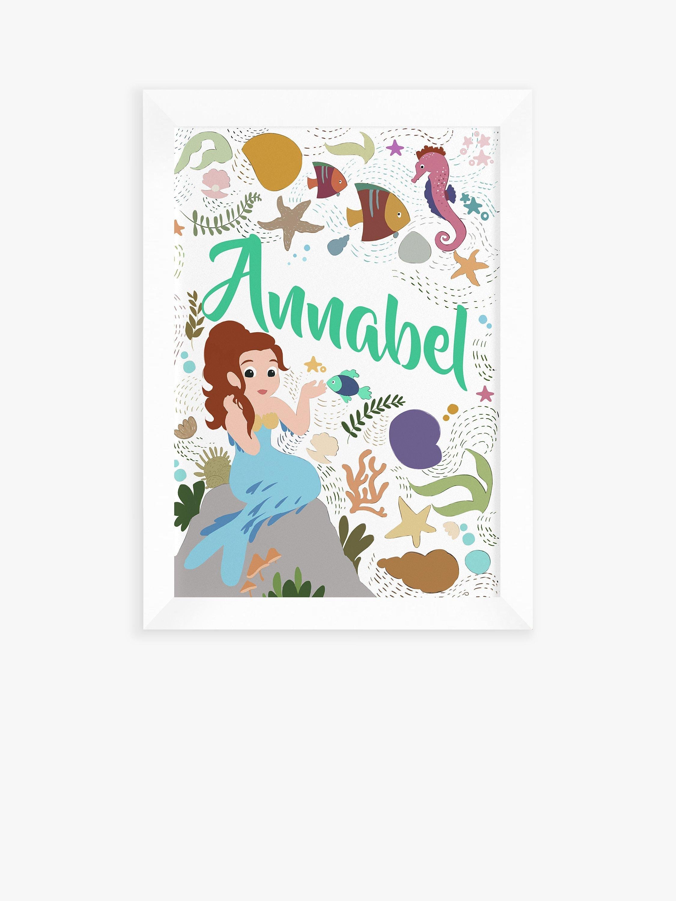 Treat Republic personalised mermaid framed print - British product