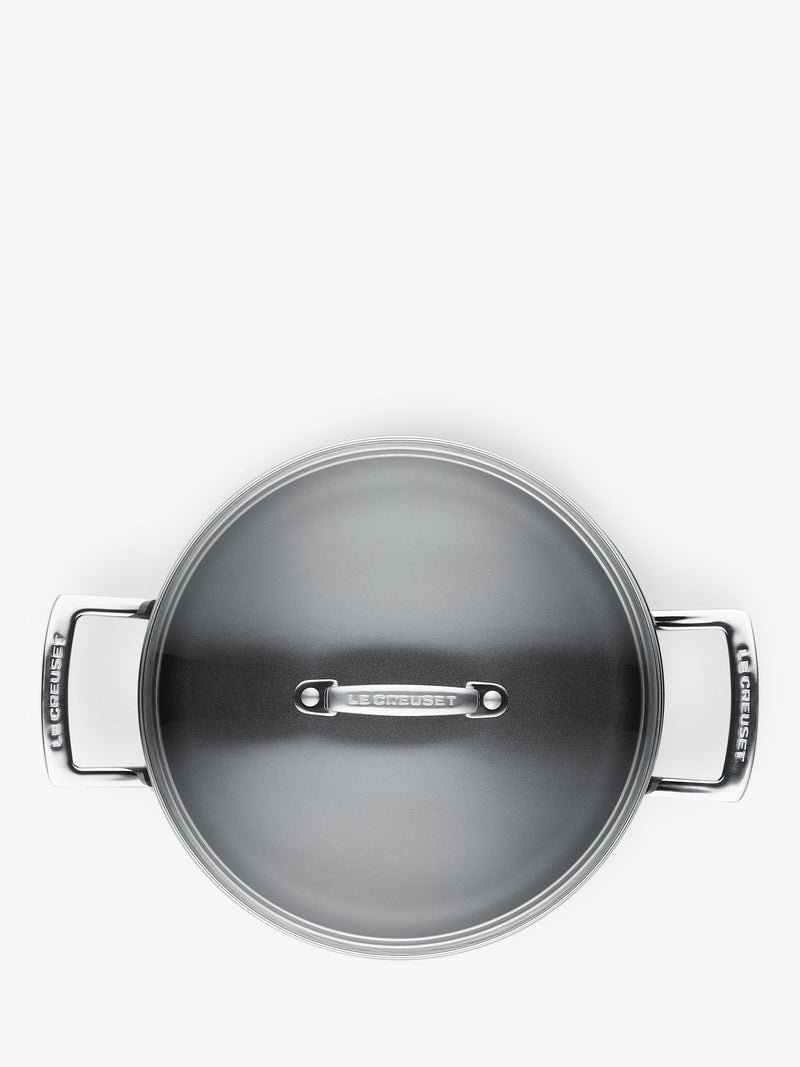 Le Creuset toughened non-stick sauteuse pan with glass lid, UK version