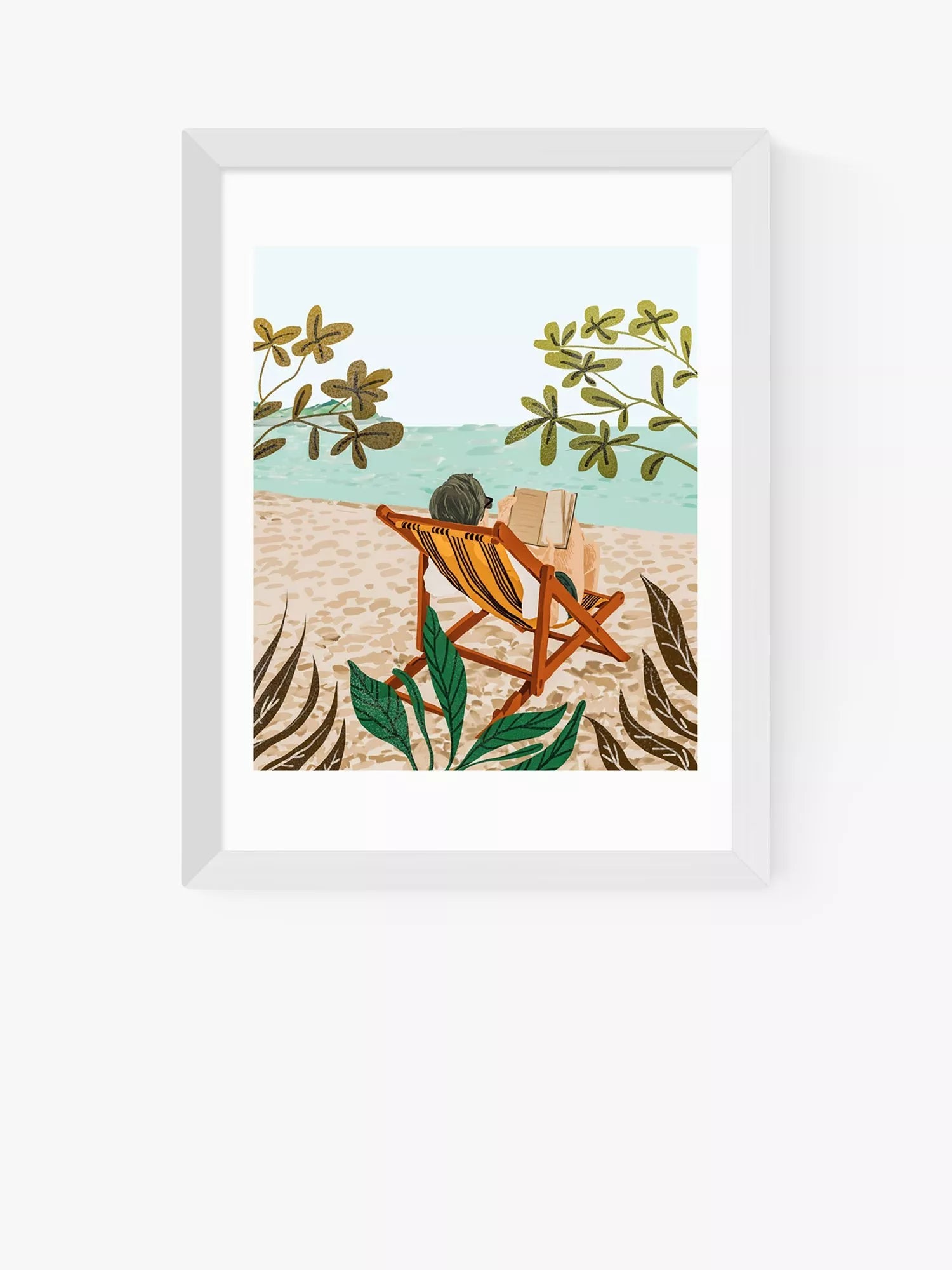 EAST END PRINTS 83 Oranges 'Vacay Book Club' Framed Print 30x40cm