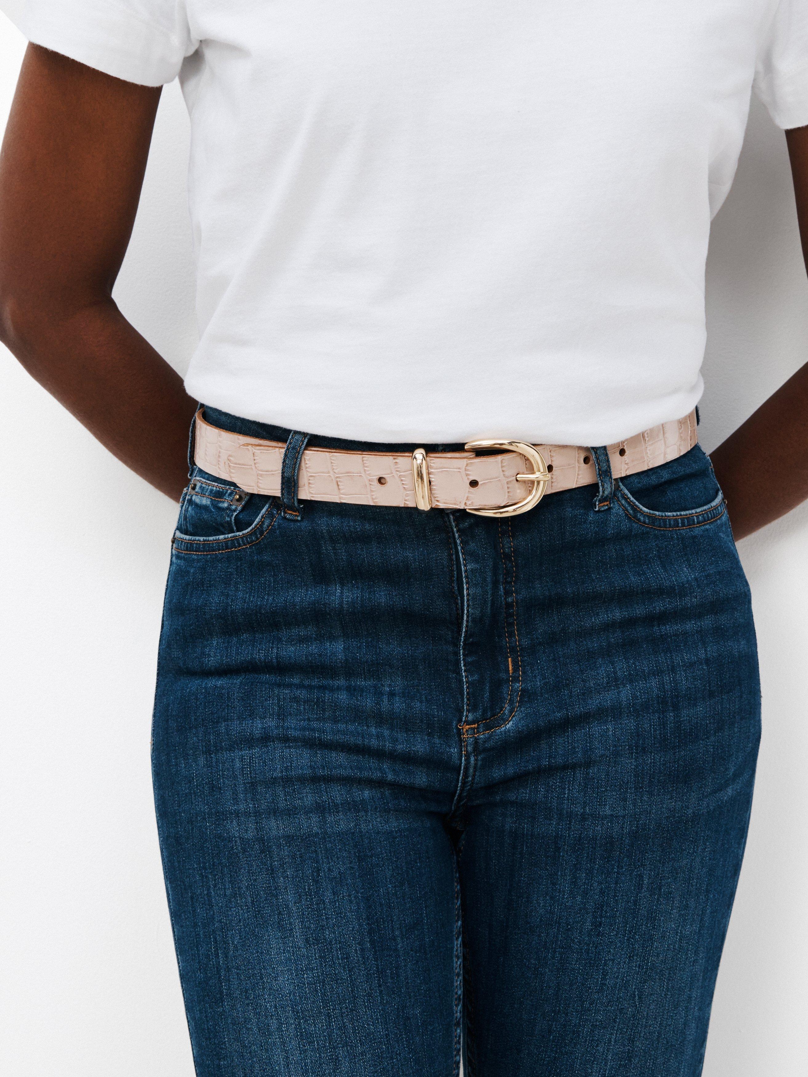 John Lewis medium croc leather belt - British product