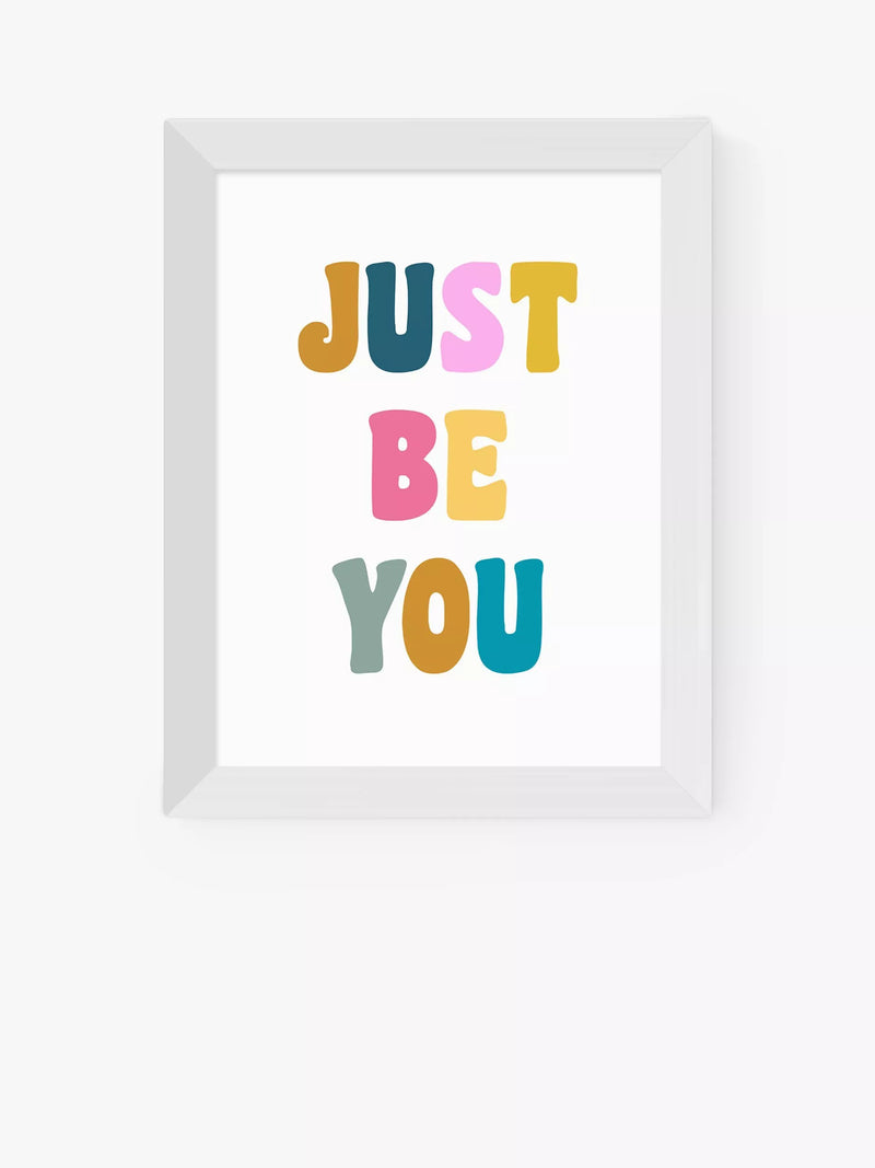 EAST END PRINTS apricot+birch 'Just Be You' Framed Print - Oak Frame 86 x 66cm