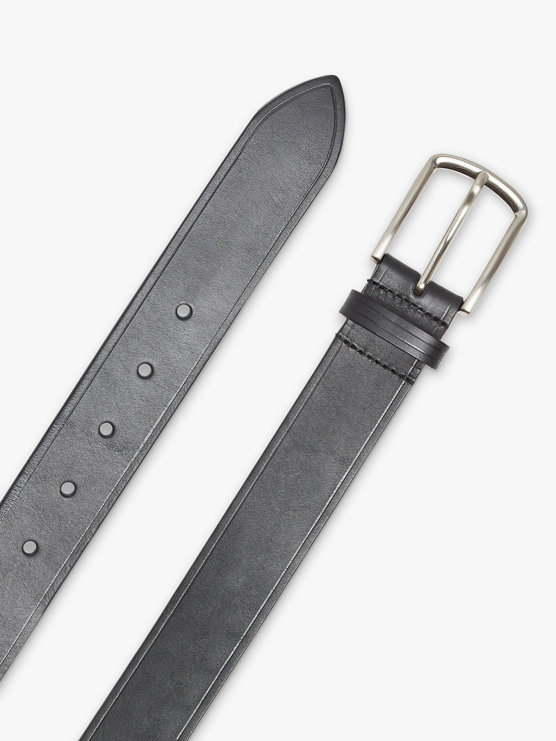 Simon Carter black leather belt with steel buckle - British product