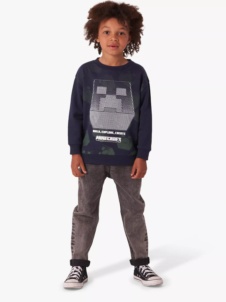 Angel & Rocket Kids' Minecraft Sweatshirt, Navy