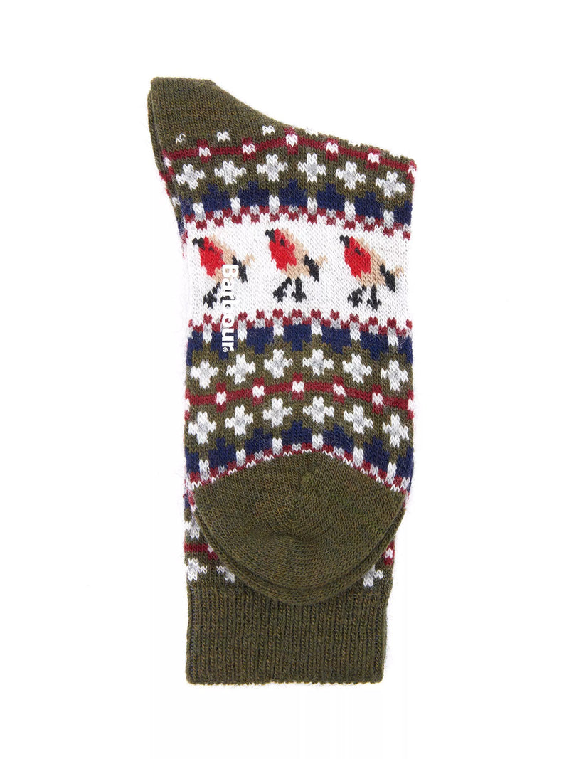 Barbour Robin Fair Isle ankle socks with wool blend, UK version