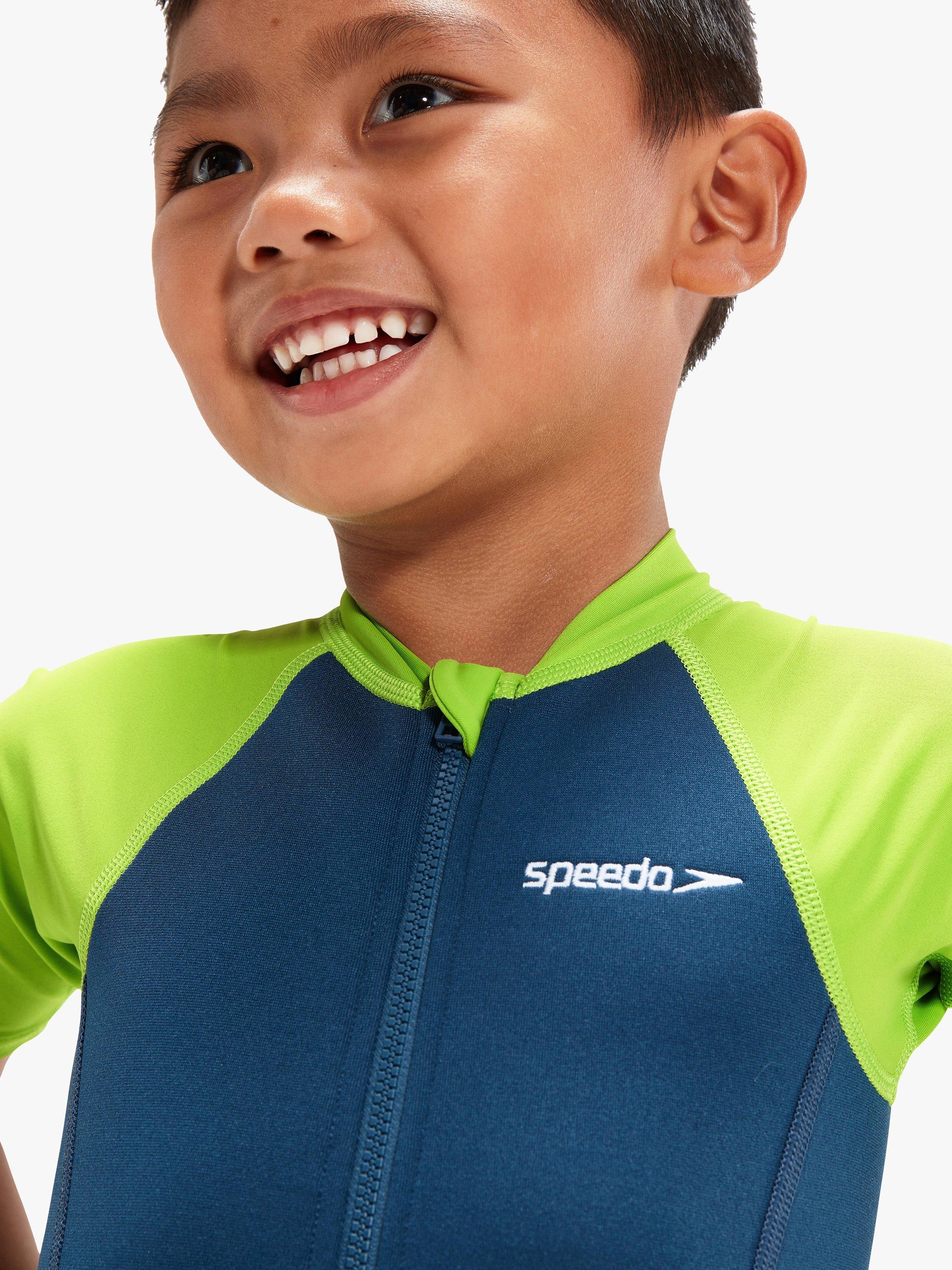 Speedo kids shortie wetsuit blue green neoprene - British brand
