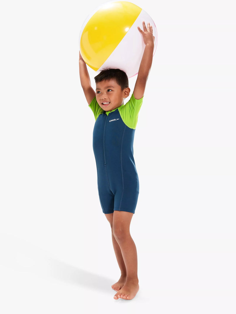 Speedo kids shortie wetsuit blue green neoprene - British brand