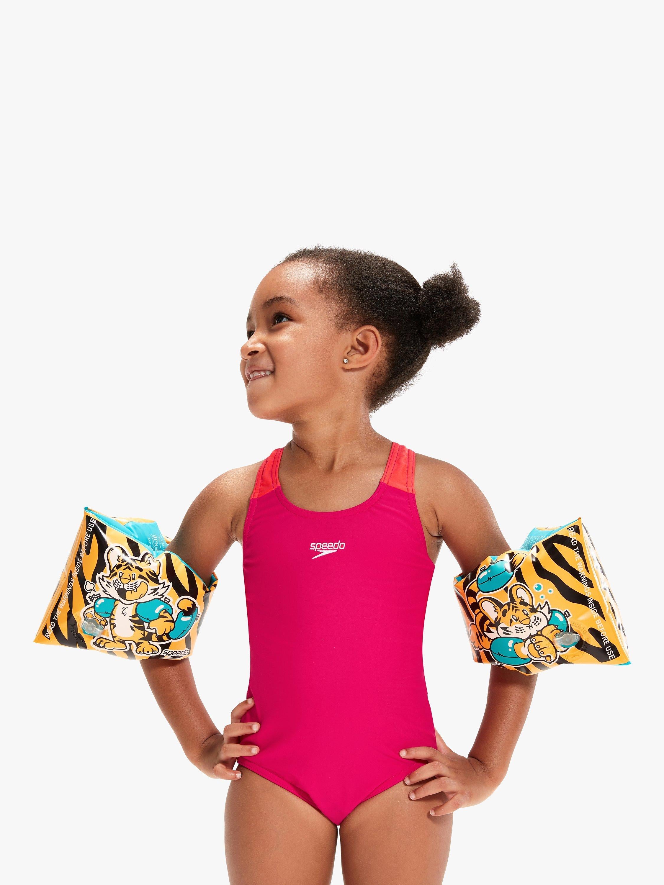 Speedo Baby Tiger Armbands Orange Aqua - British product