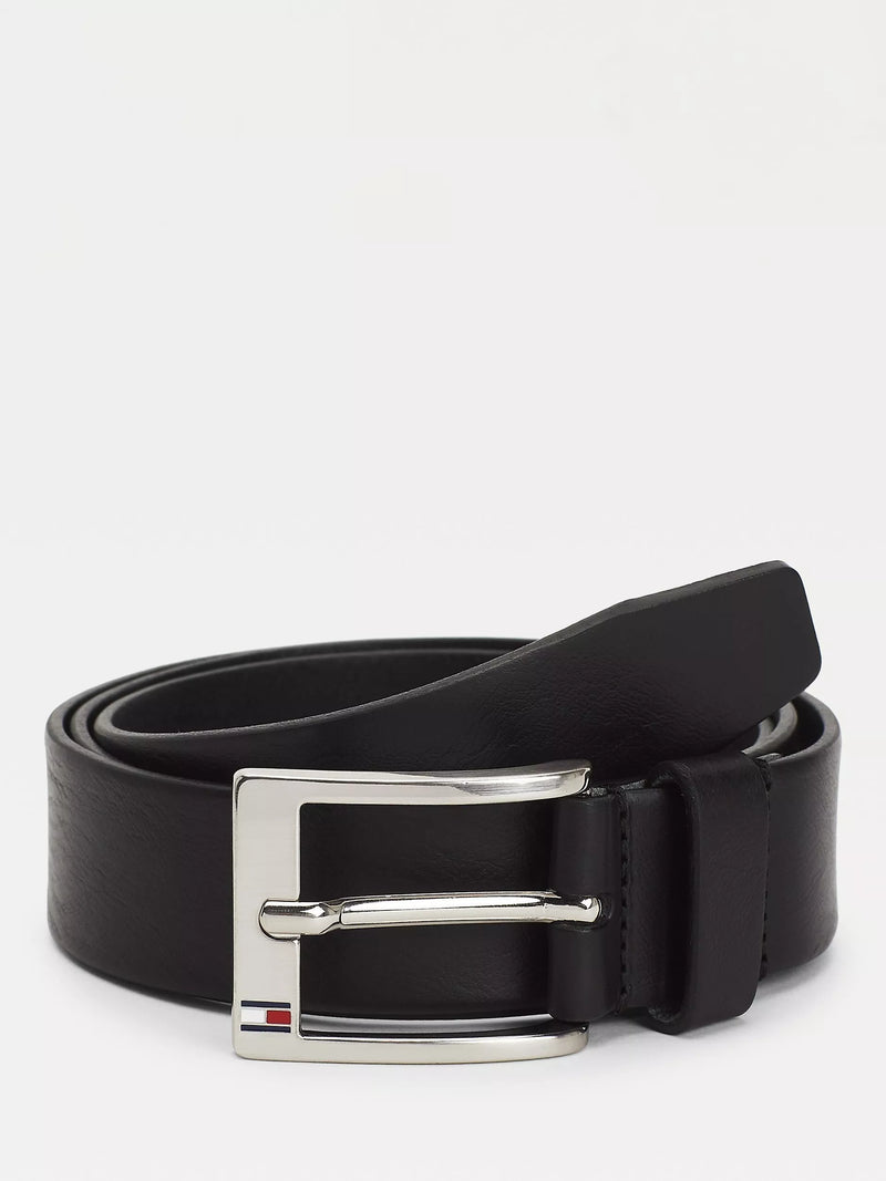 Tommy Hilfiger leather belt in black, imported from the UK
