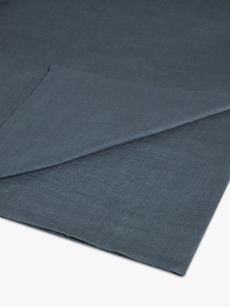 John Lewis Washed Linen Double Flat Sheet, Denim Blue