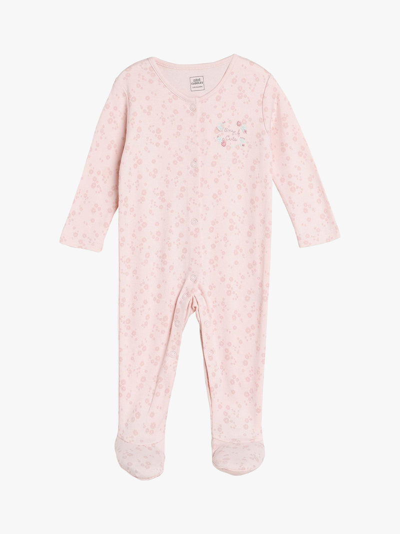 Mini Cuddles baby floral sleepsuits hat gloves set (British brand)
