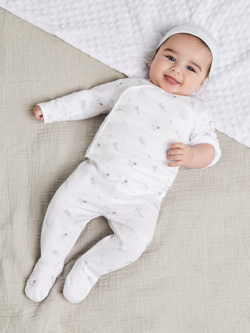 Mini Cuddles Sleepsuits Hat Gloves Set White, imported from the UK