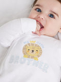 Mini Cuddles sleepsuit blue zebra pattern, imported from the UK