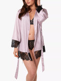 Wolf & Whistle Alaia Lace Trim Kimono Robe