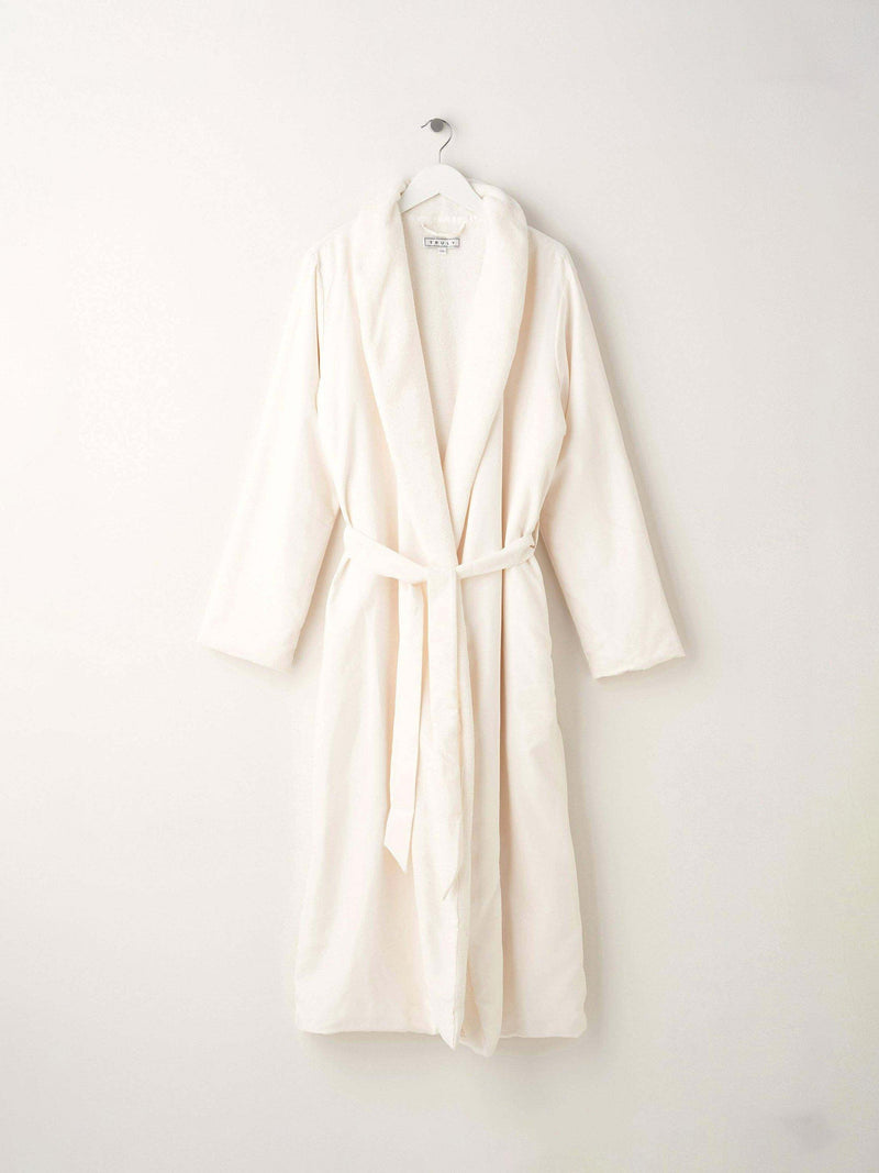 Truly fleece lined dressing gown Star White (British brand)