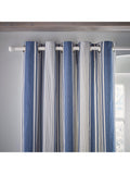 Laura Ashley Tiverton denim stripe eyelet curtains 223x229cm - British product