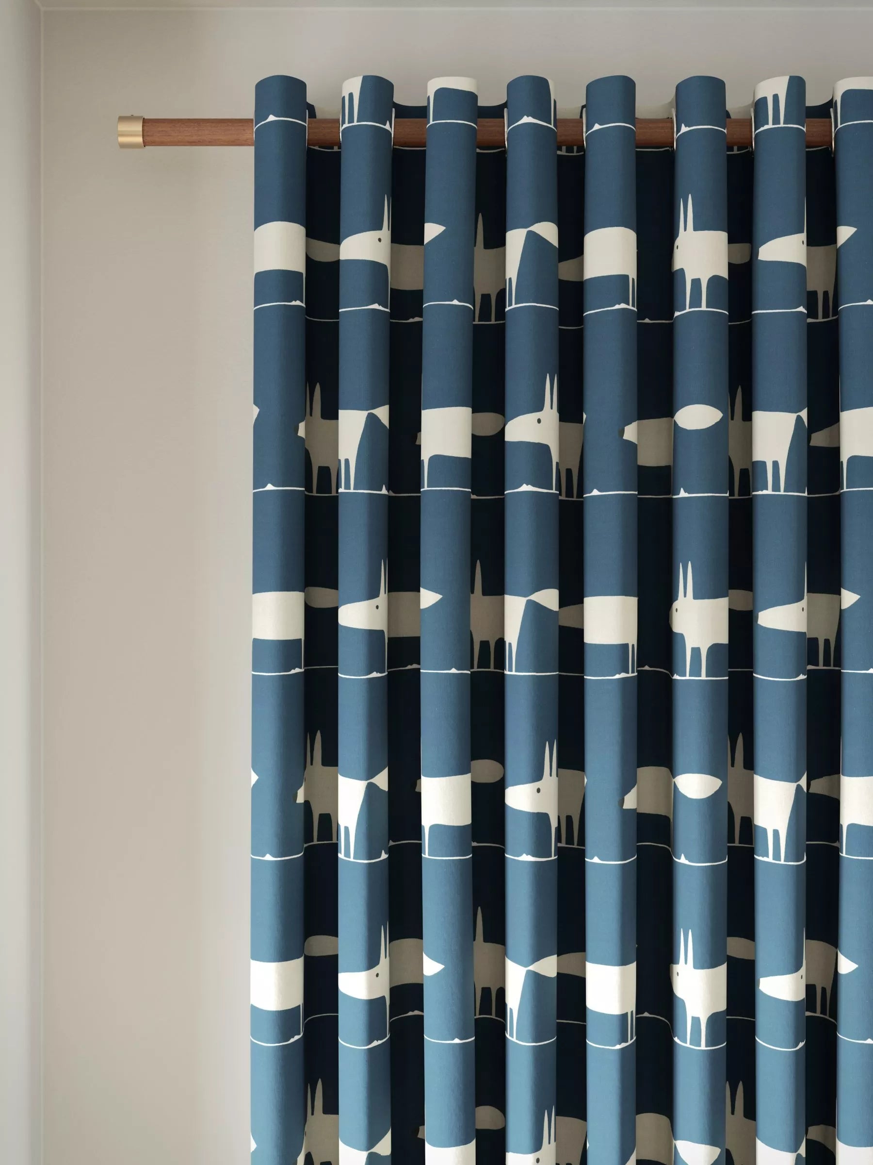 Scion Mr Fox navy eyelet curtains 117cm (British brand)
