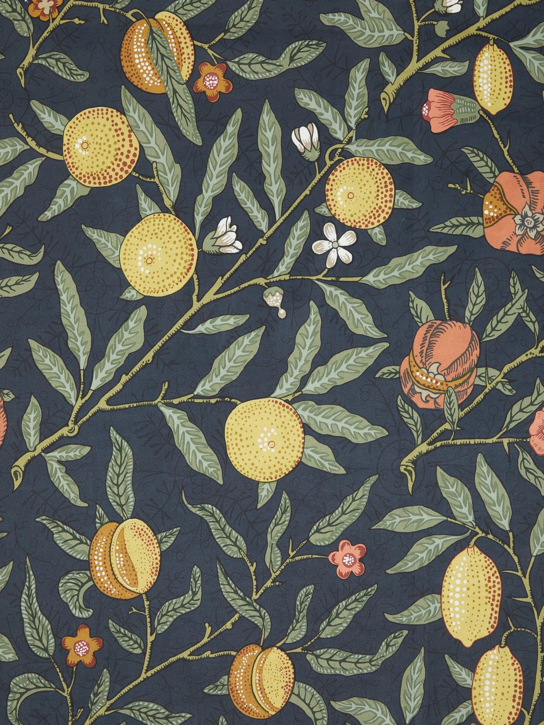 Morris & Co. Fruit curtains ink blue 137x117cm - British product